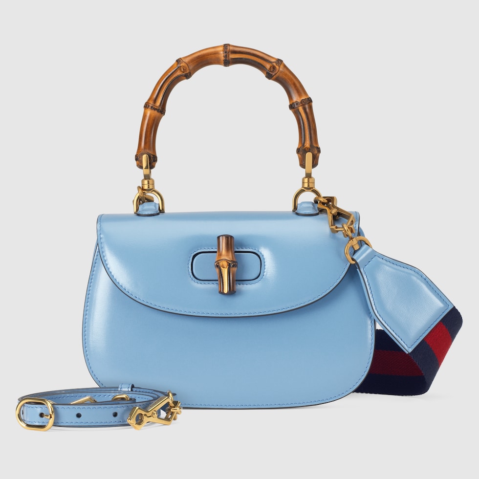 Gucci Bamboo 1947 small bag in blue leather | GUCCI® US