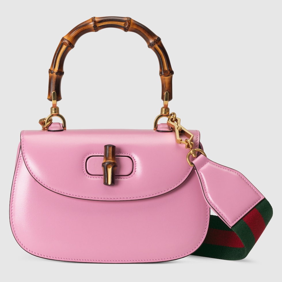 Bolsa pequena con asa Gucci Bamboo 1947 inpiel rosa GUCCI MX