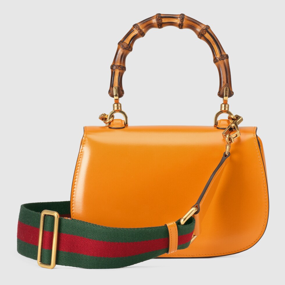 Gucci Bamboo 1947 small top handle bag in marigold yellow leather