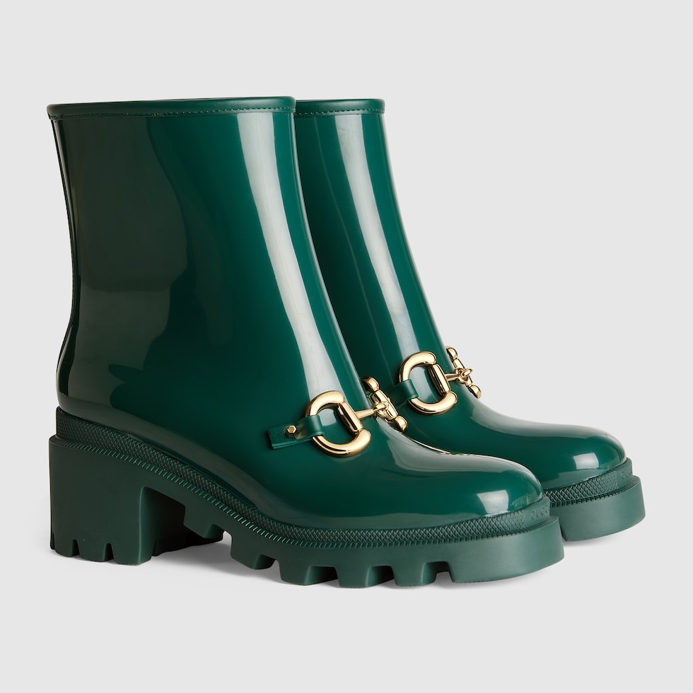 Women s ankle boot with Horsebit in dark green GUCCI AE