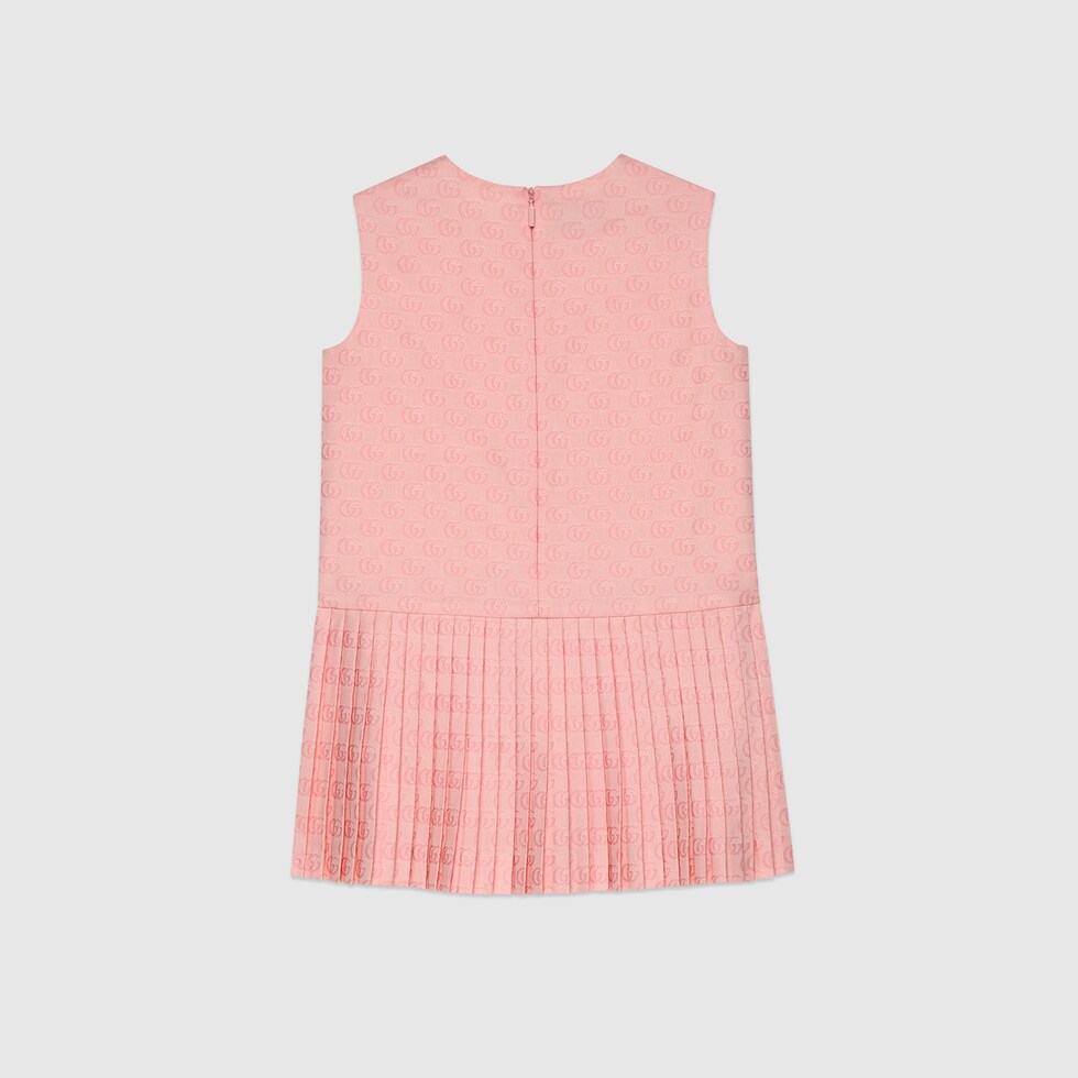 Children's GG cotton jacquard dress in pink GUCCI® SG