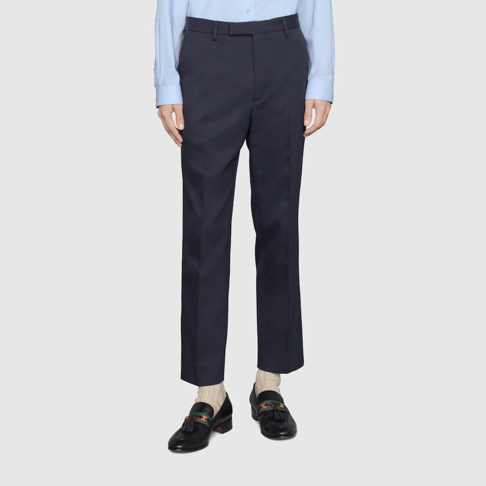 【関税込み】gucci TWILL' PANTS Denim pant with cuffs in dark blue | GUCCI® US