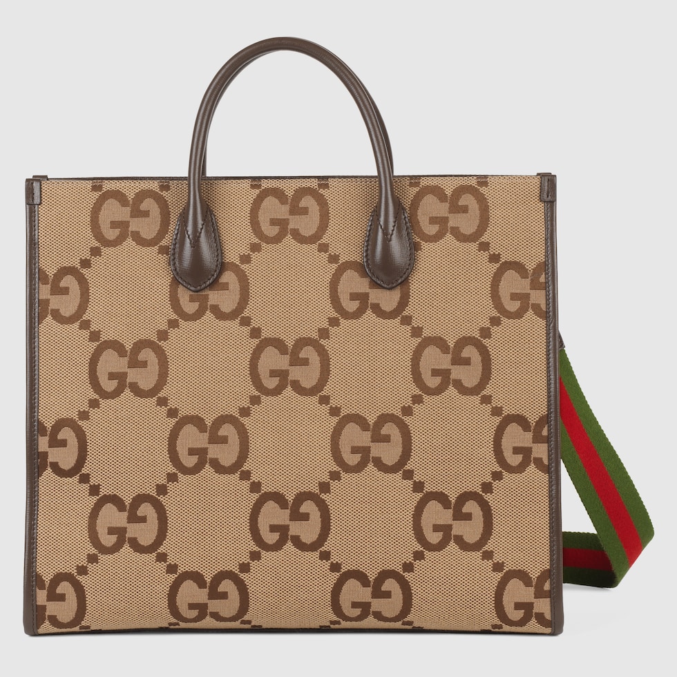 ジャンボGG トートバッグキャメル＆エボニー GGキャンバス | GUCCI® JP