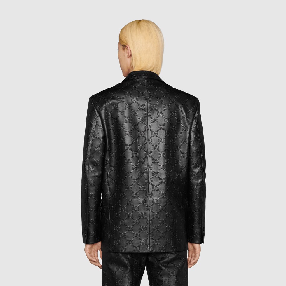 GG leather jacket in black GUCCI® SE