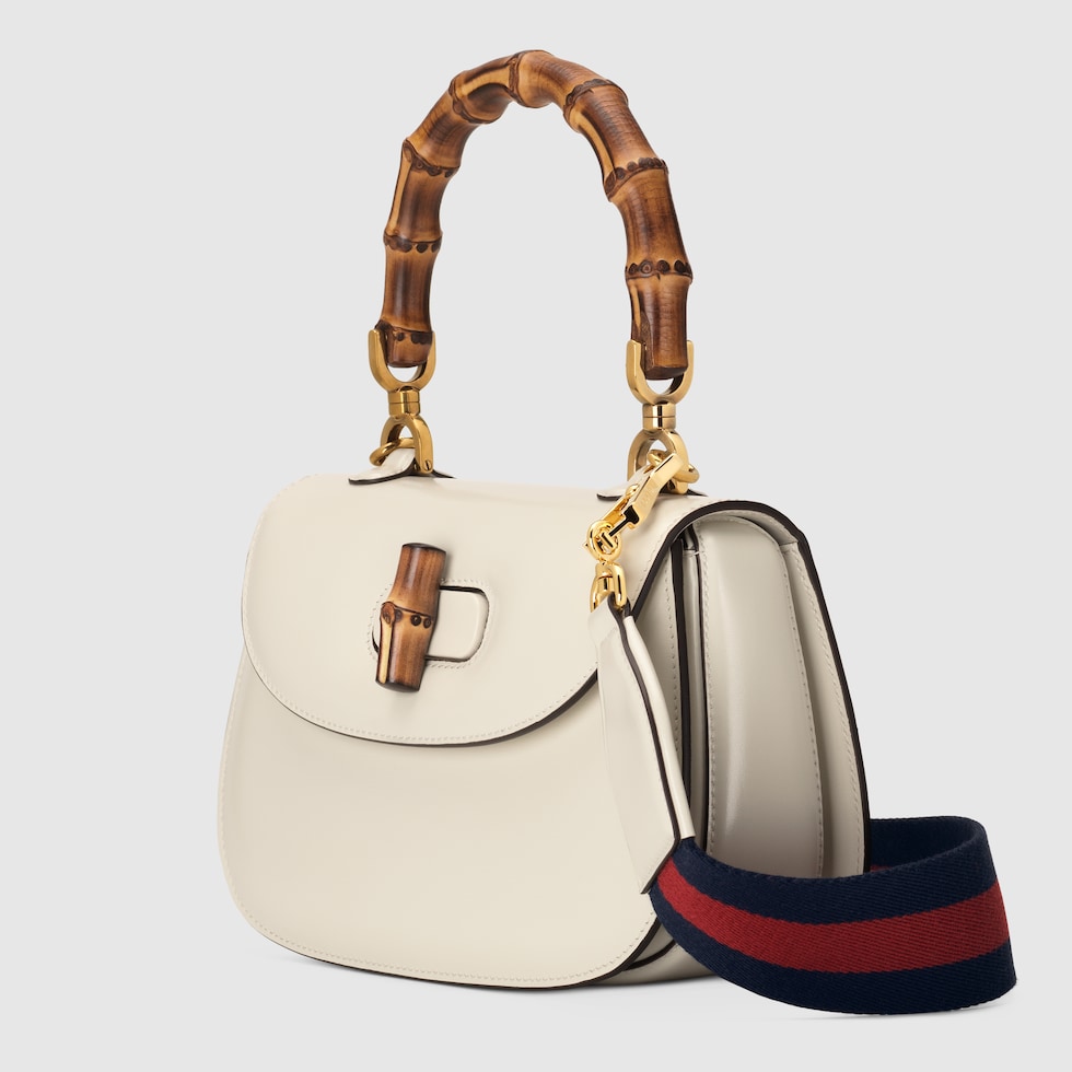 Gucci Bamboo 1947 small bag in white leather | GUCCI® US