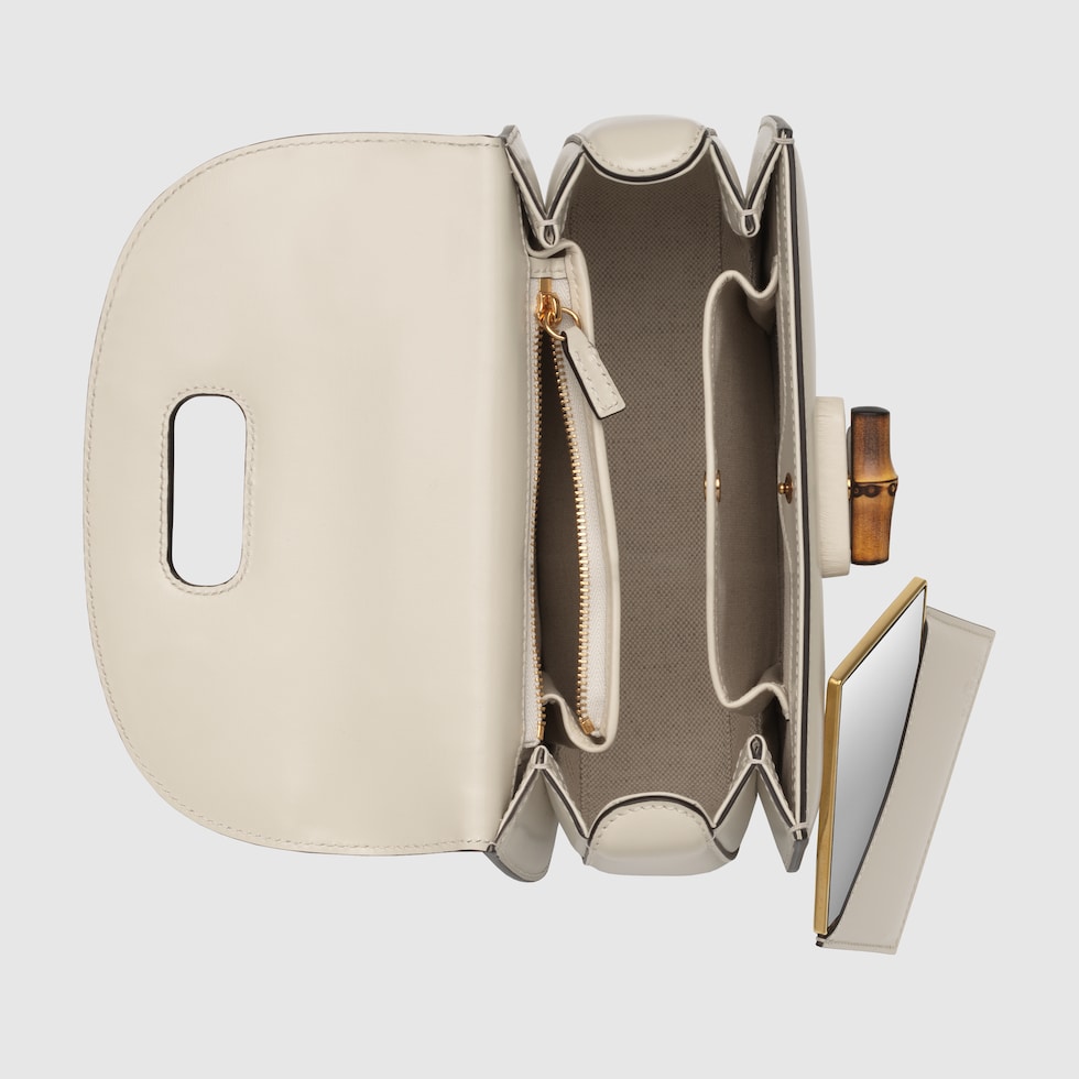 Gucci Bamboo 1947 small bag in white leather | GUCCI® US