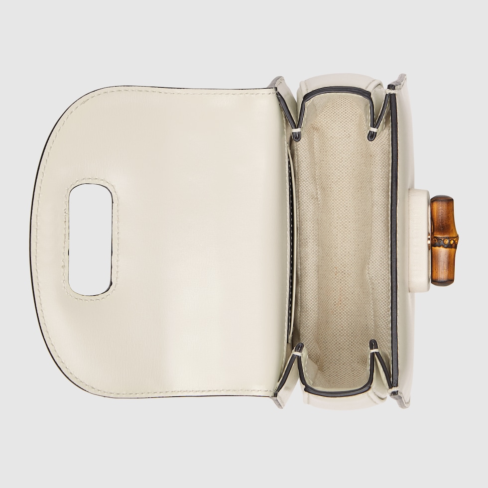 Gucci Bamboo 1947 mini bag in white leather | GUCCI® US