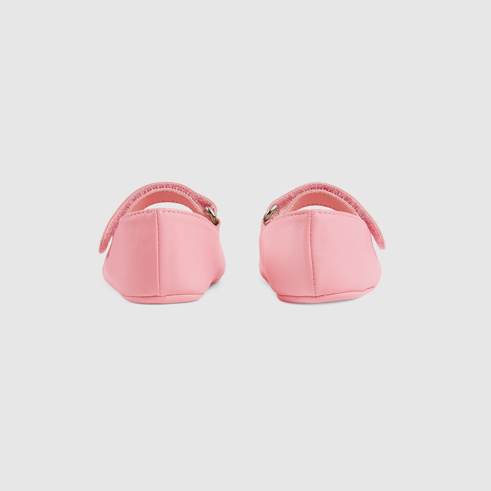 Baby ballet flat with Horsebit in pale pink leather GUCCI Canada