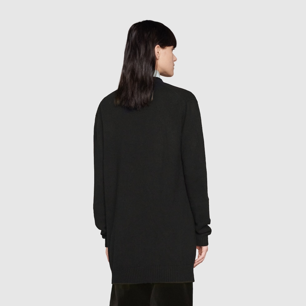 Cashmere cardigan in black | GUCCI® US Cashmere cardigan in black | GUCCI® US