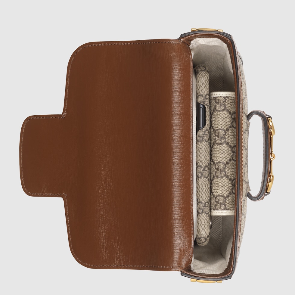 Gucci Horsebit 1955 small shoulder bag in GG Supreme canvas