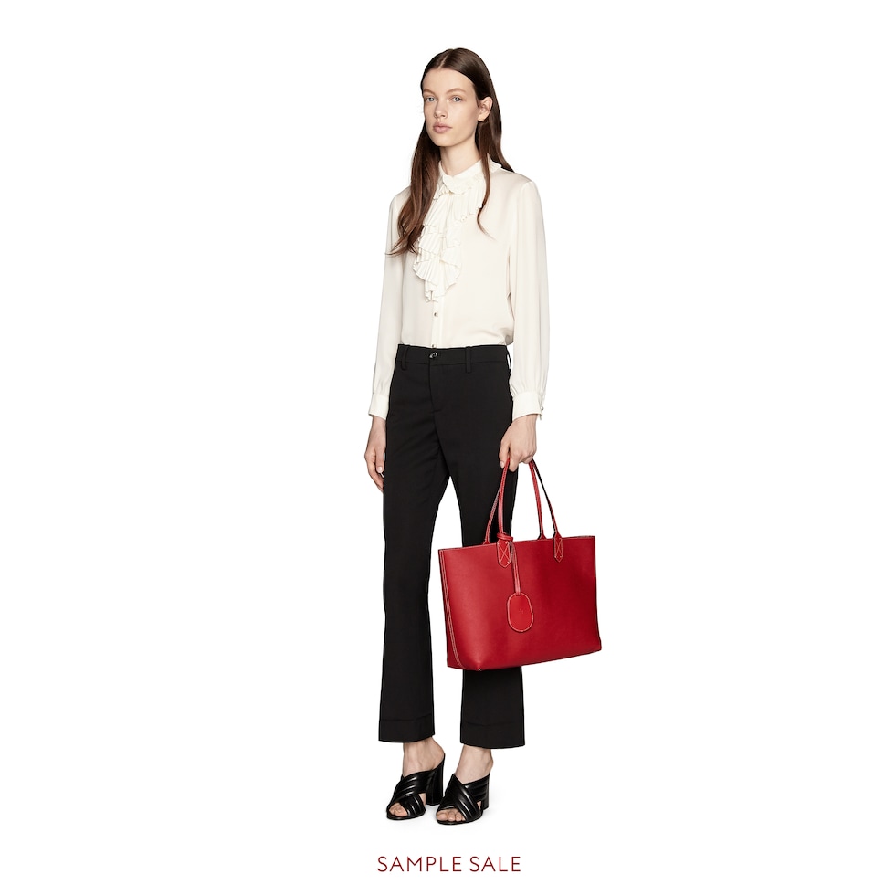 Reversible medium tote bag in red leather GUCCI NZ