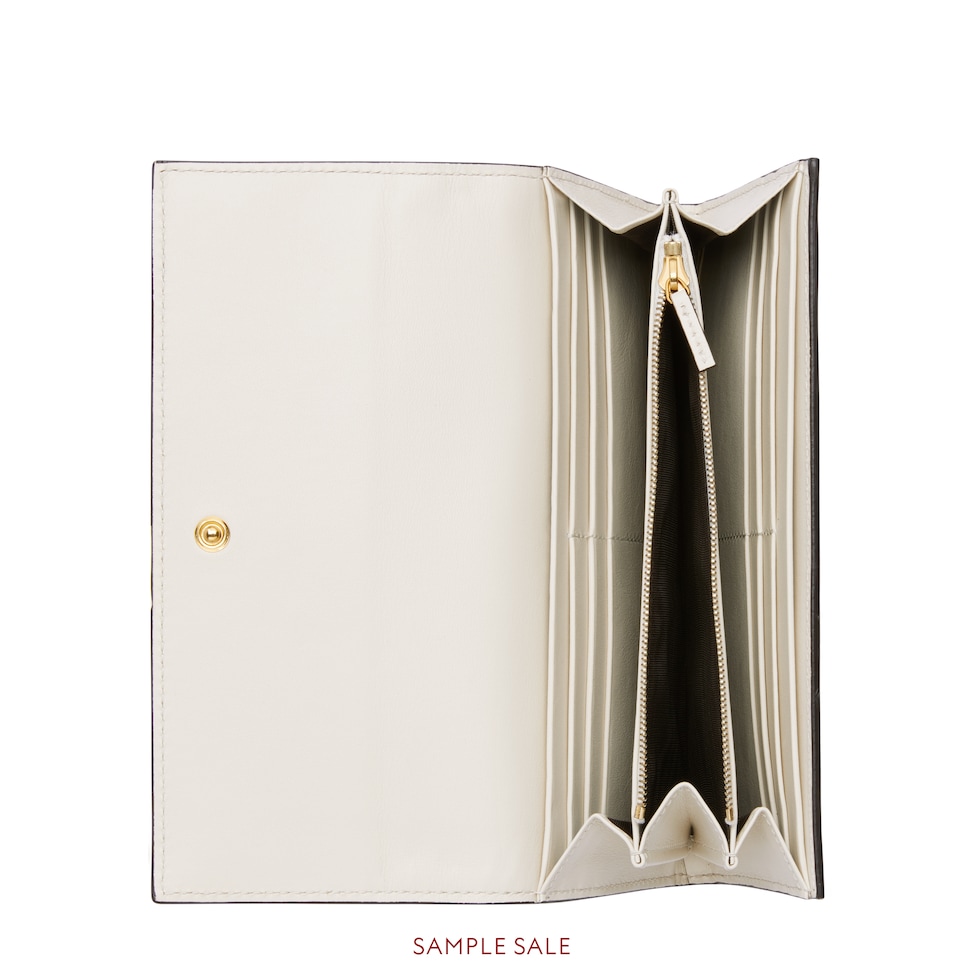 オフィディア〕スネークレザー コンチネンタルウォレット ・ベージュ