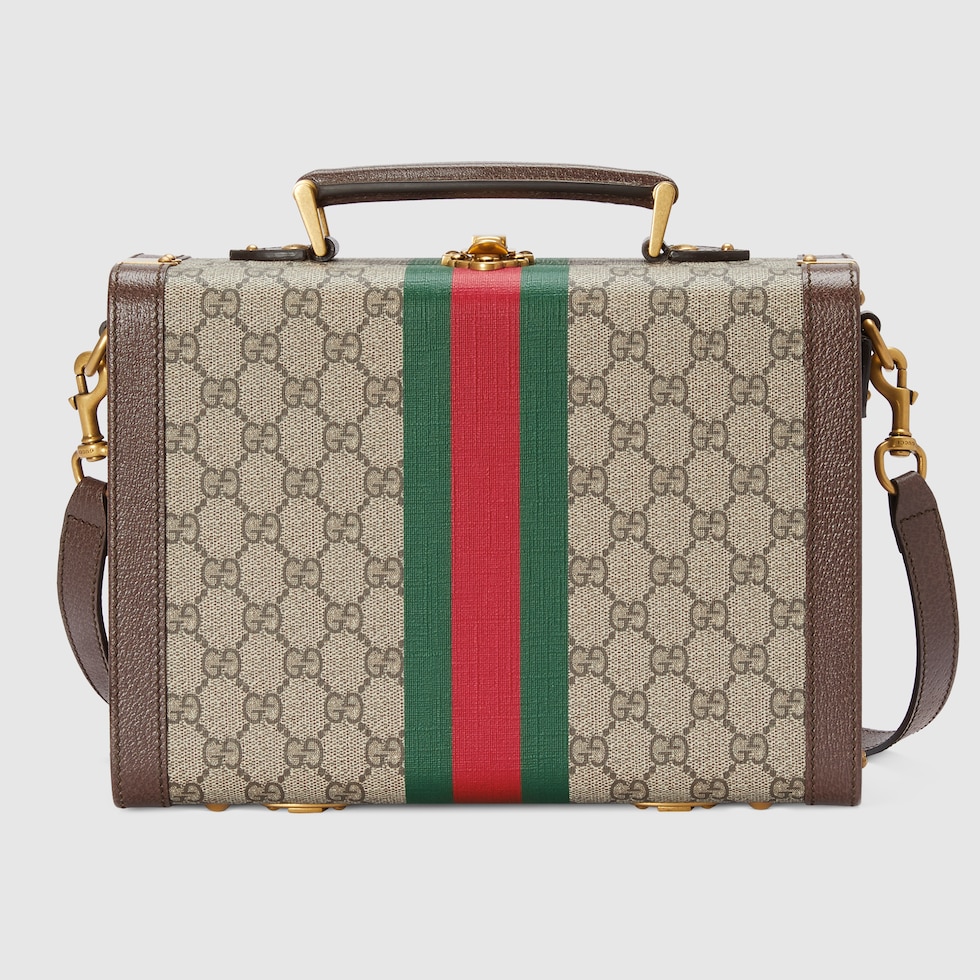 ウェブ ストライプ付き Gucci Savoy ビューティーケース