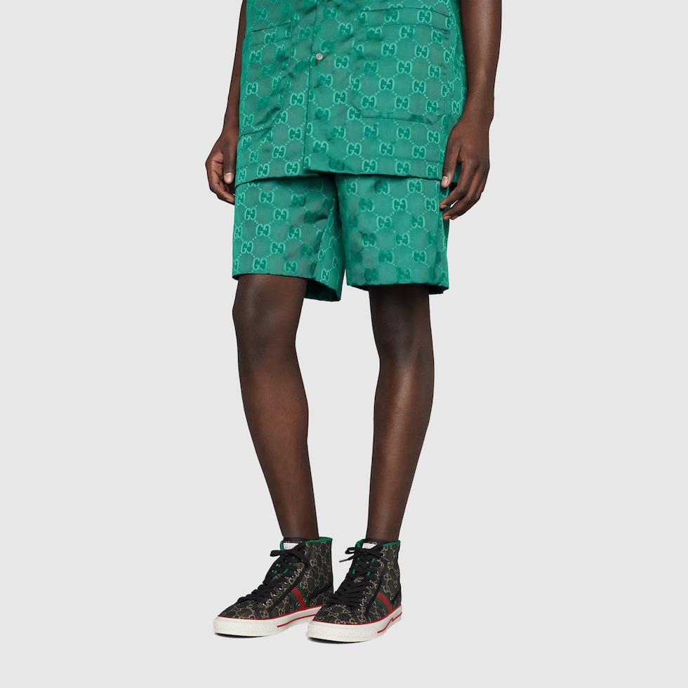 SA ®غوتشي ‎Men's Gucci Tennis 1977 high top sneaker in black and ivory