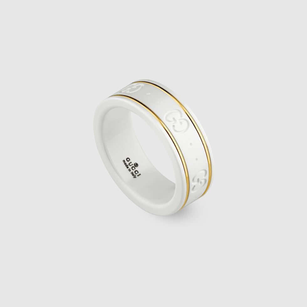 18k Yellow Gold And White Icon Ring | GUCCI® CA