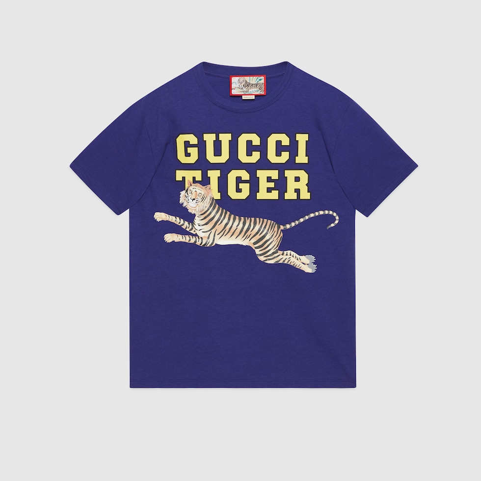 Tiger cheap gucci shirt