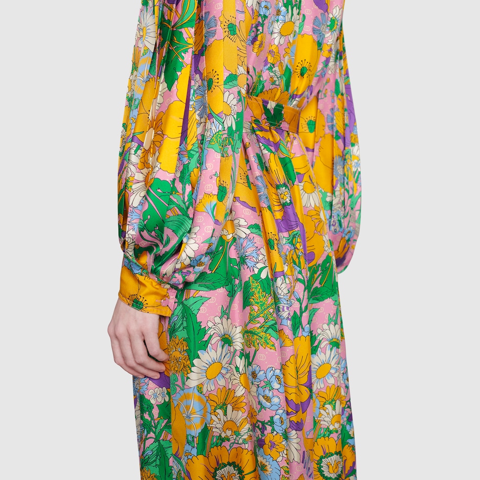The North Face x Gucci dress in pink and yellow | GUCCI® SG