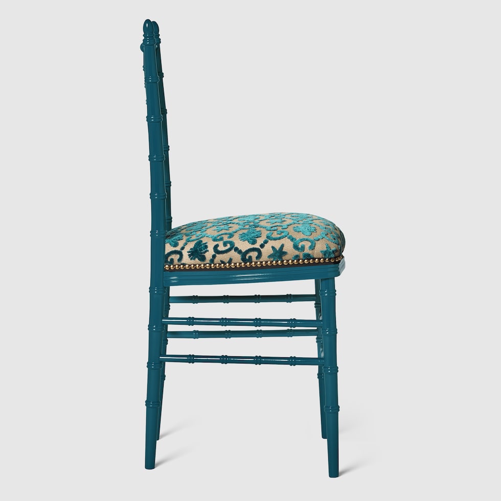 GUCC ③ GGジャガードウッドチェア クラシックスタイル 椅子 グッチ GUCC ③ GGジャガードウッドチェア クラシックスタイル 椅子 グッチ