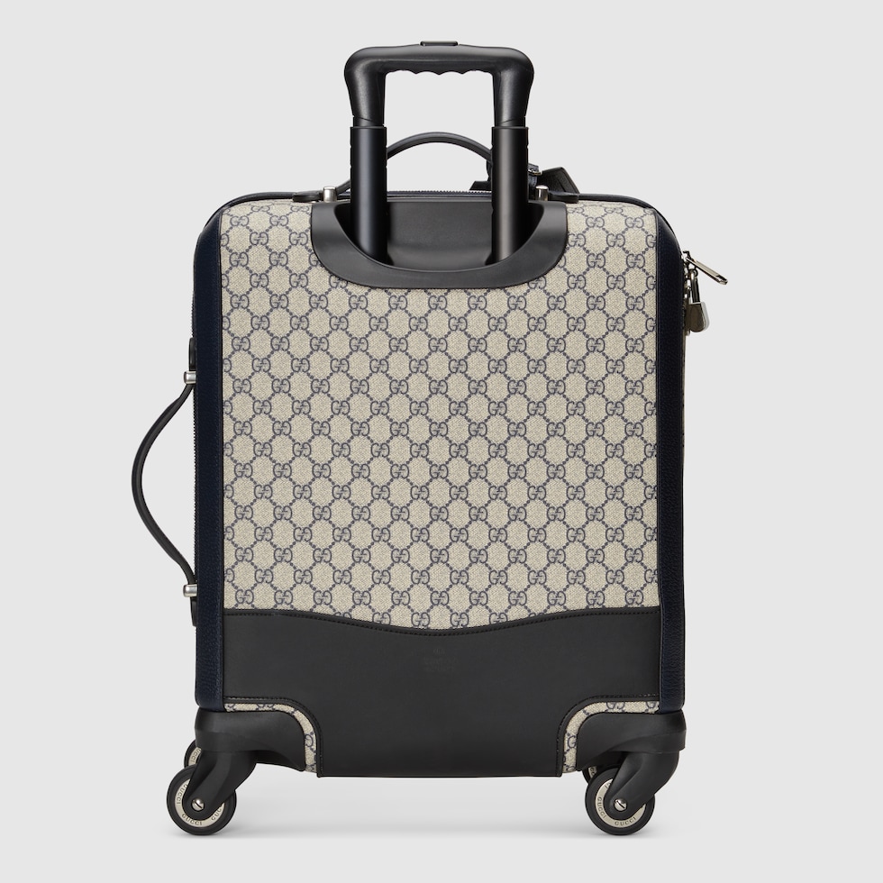 Gucci Savoy〕キャビン トロリーベージュ＆ブルー GGスプリーム