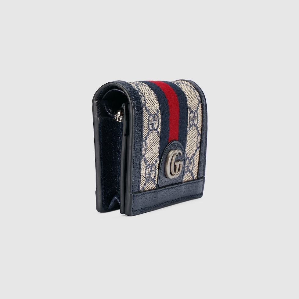★Gucci★Ophidia Card Case Wallet★Ivory Ebony Ophidia card case wallet in beige and blue Supreme | GUCCI® US
