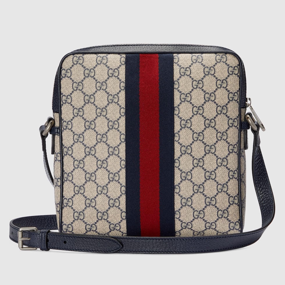 Ophidia small messenger bag in beige and blue GG Supreme GUCCI AE