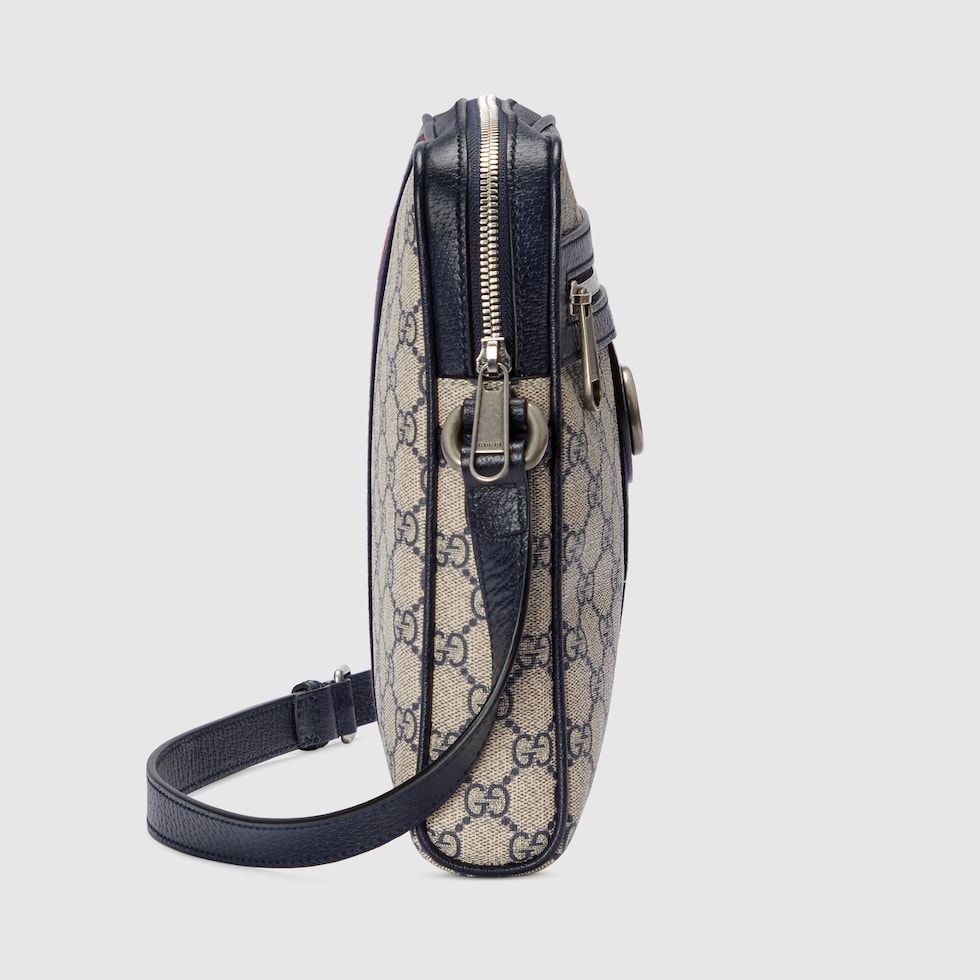 Ophidia small messenger bag in beige and blue GG Supreme Ophidia small messenger bag in beige and blue GG Supreme