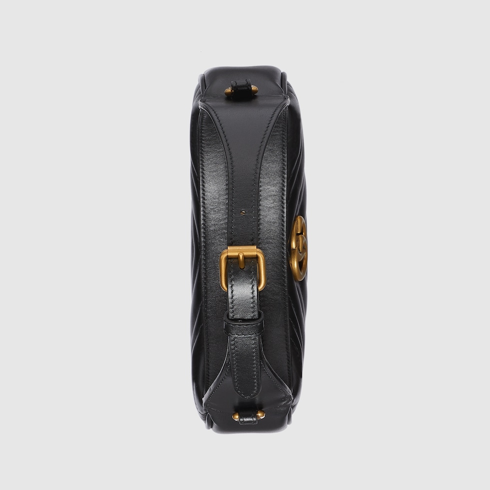 GG Marmont small shoulder bag in black leather | GUCCI® US
