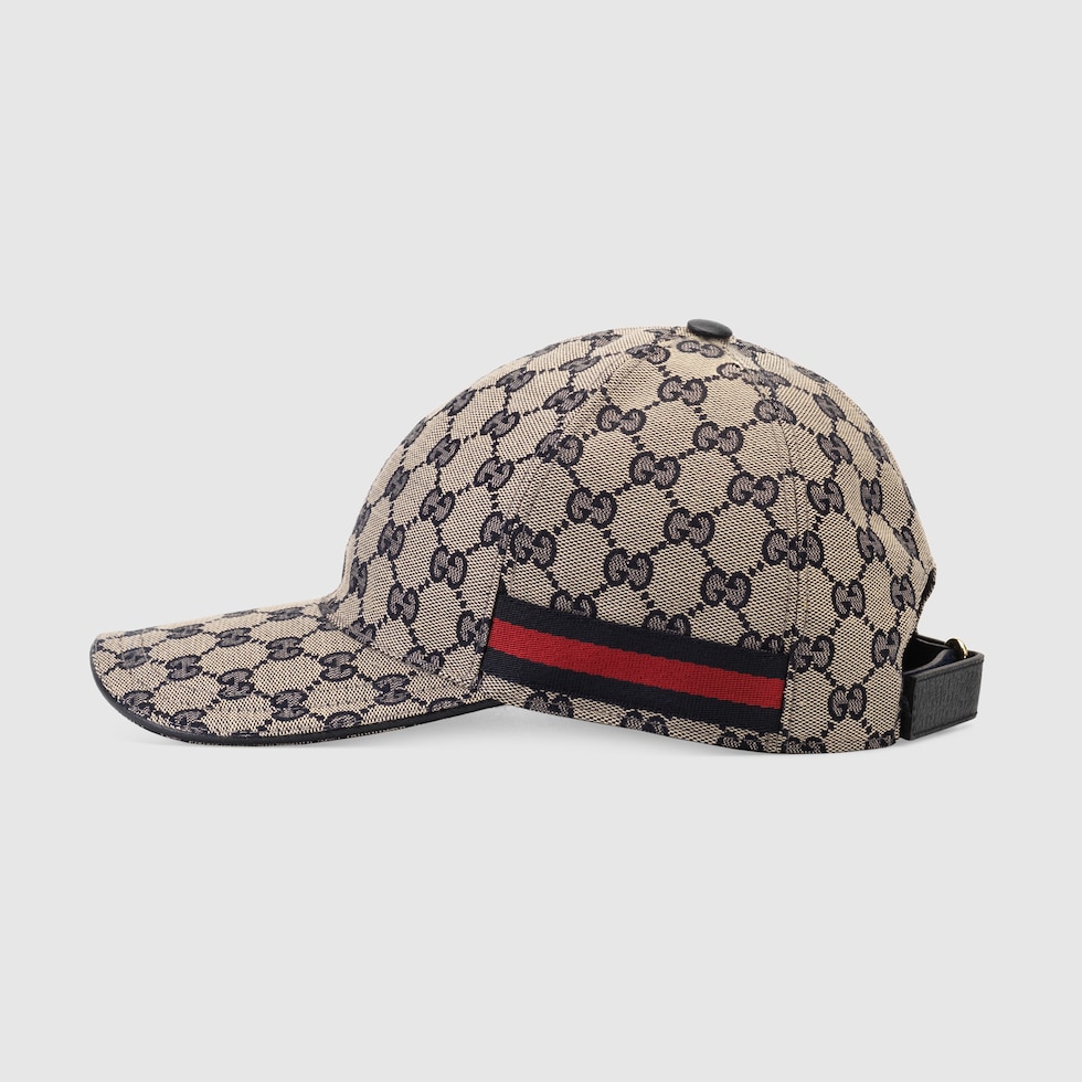 Gucci Original GG Canvas Baseball Hat with Web, Size XS, Blue