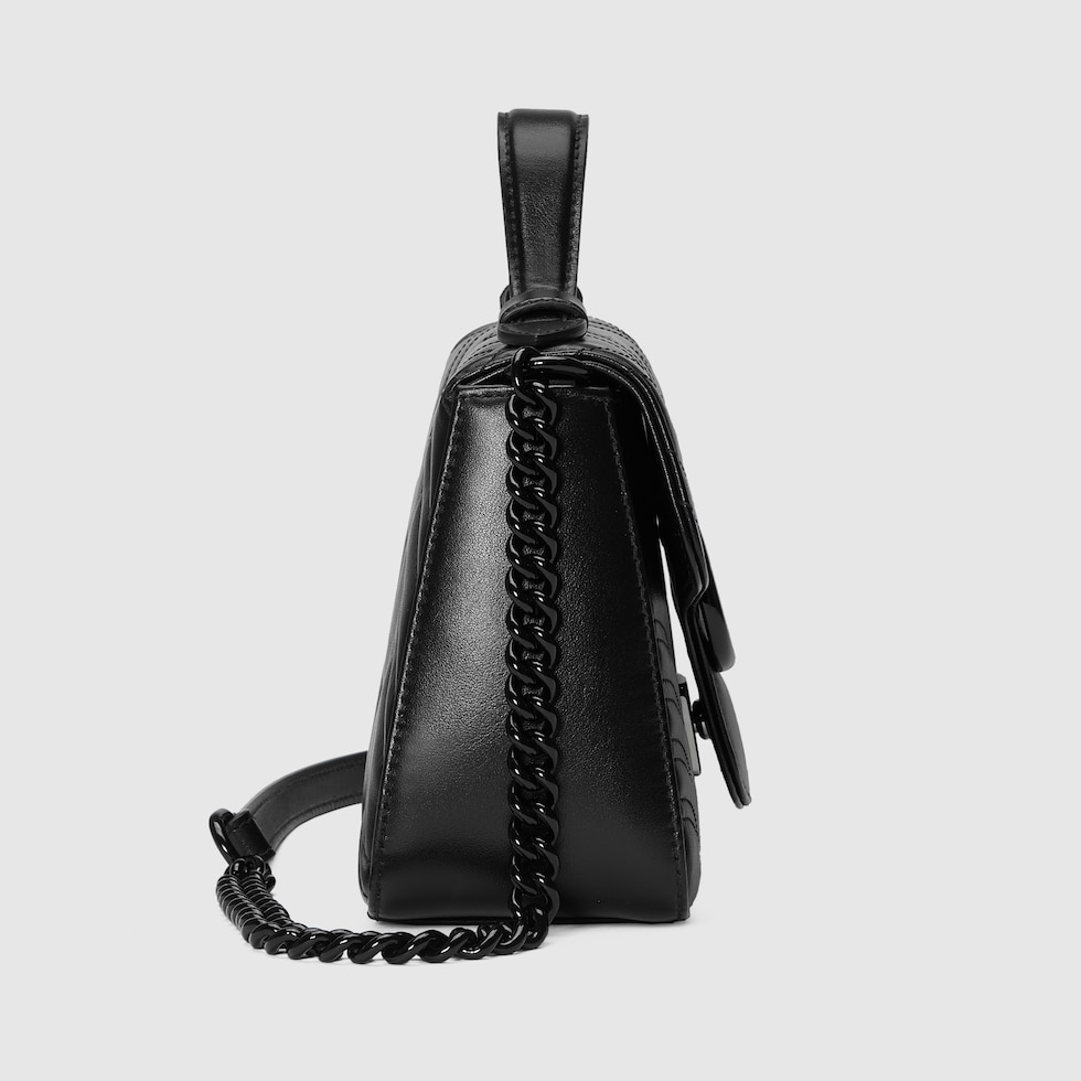 GG Marmont small top handle bag in black leather | GUCCI® US GG Marmont small top handle bag in black leather | GUCCI® US