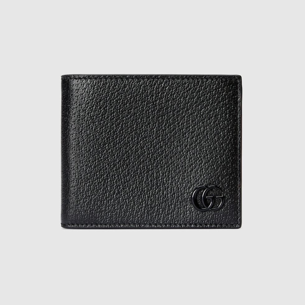 GG Marmont bi-fold card case wallet in black leather | GUCCI® US