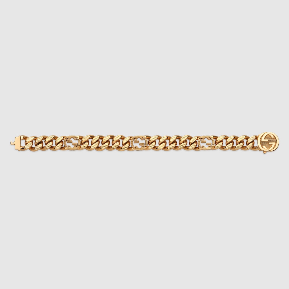 Gucci Interlocking bracelet in yellow gold-toned metal | GUCCI® US