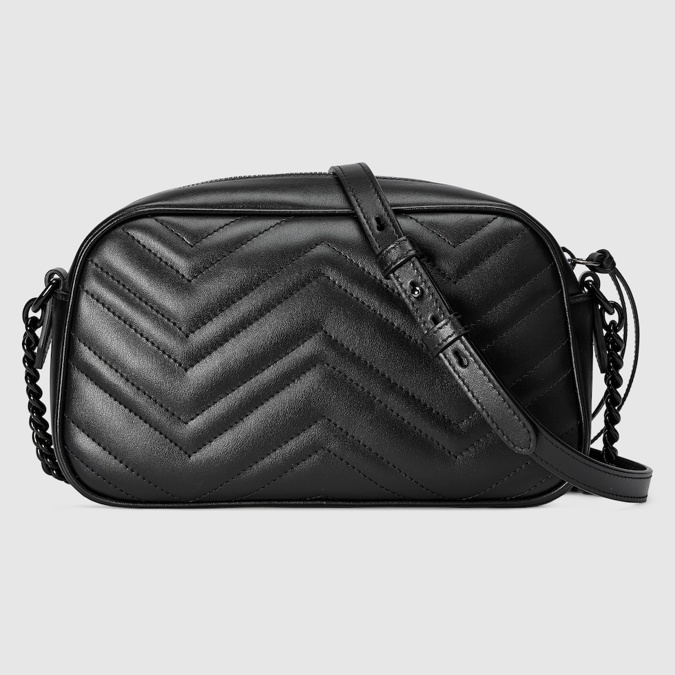 GG Marmont small camera bag in black leather | GUCCI® US