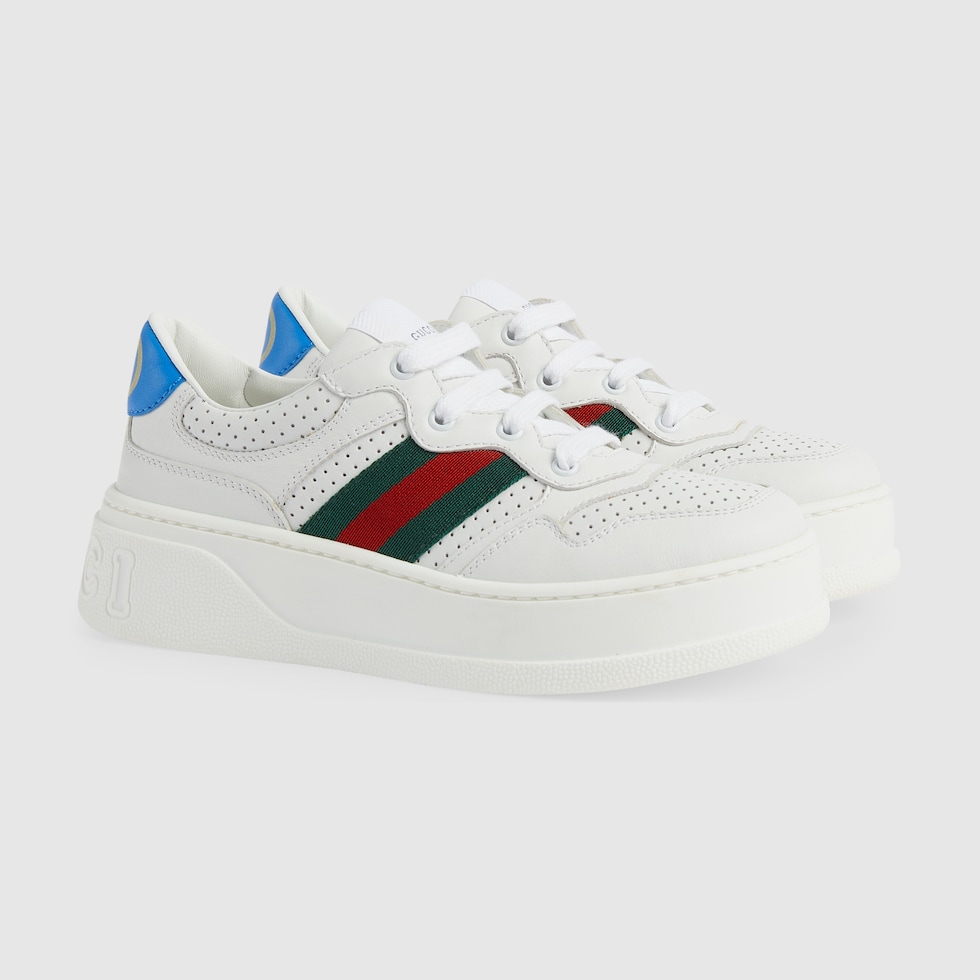 VIP【関税送料無料】希少 GUCCI WHITE LEATHER SNEAKERS Children's leather sneaker with Web in white leather | GUCCI® US