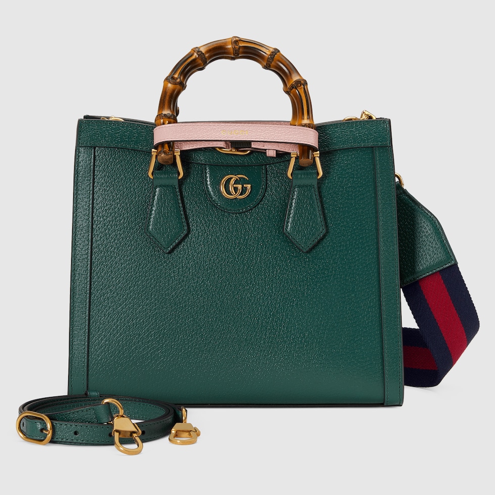 Gucci Diana medium tote bag in green leather | GUCCI® US