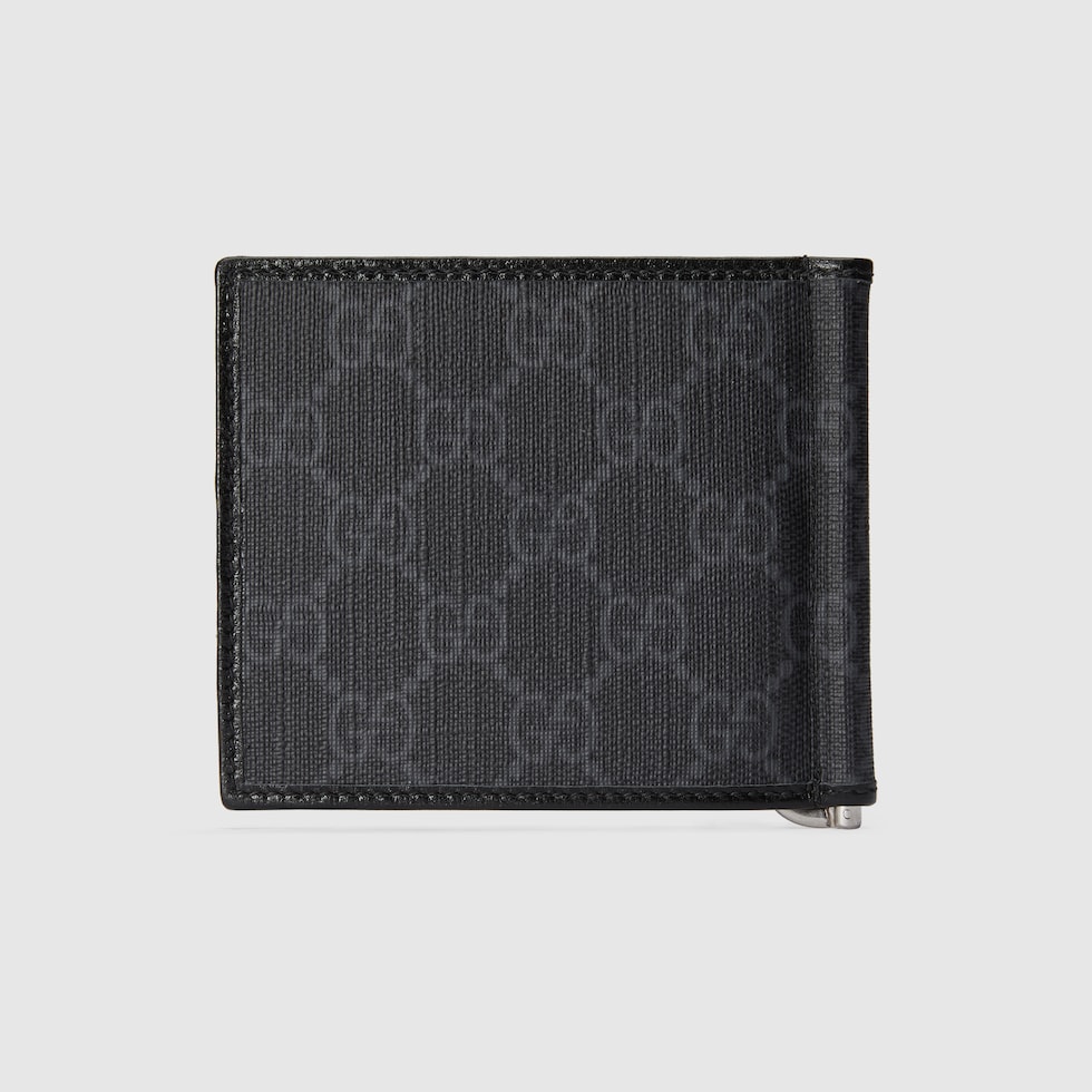 Portacarte con dettaglio Incrocio GG in tessuto Supreme nero GUCCI Italia