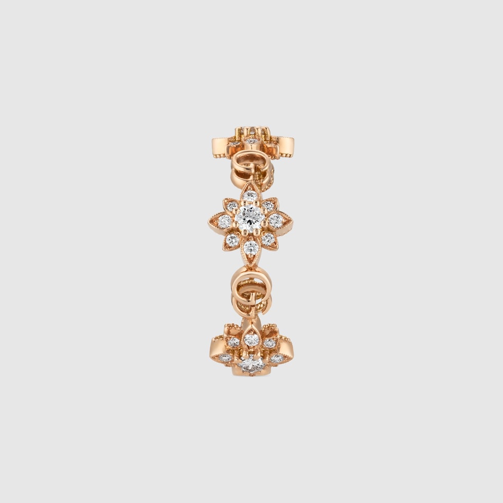 Gucci flora 18k ring online with diamonds