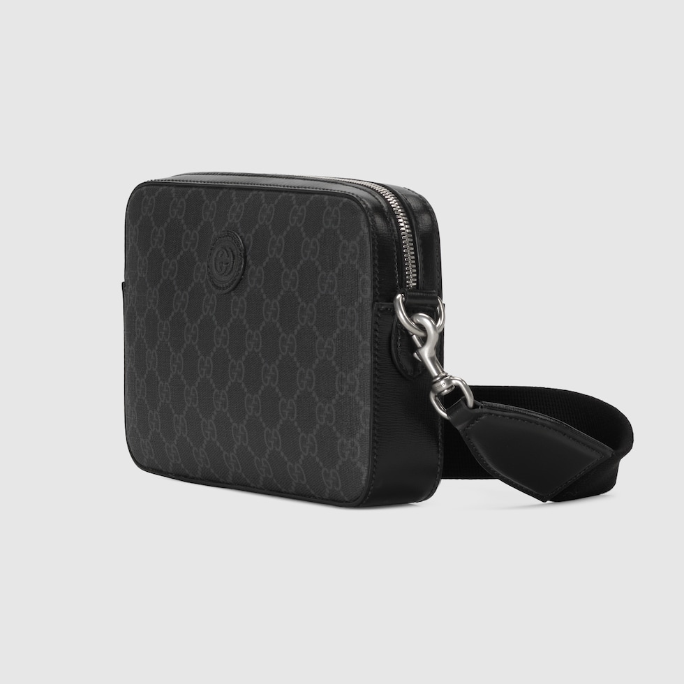 Gucci Black GG Supreme Canvas Interlocking GG Crossbody Small