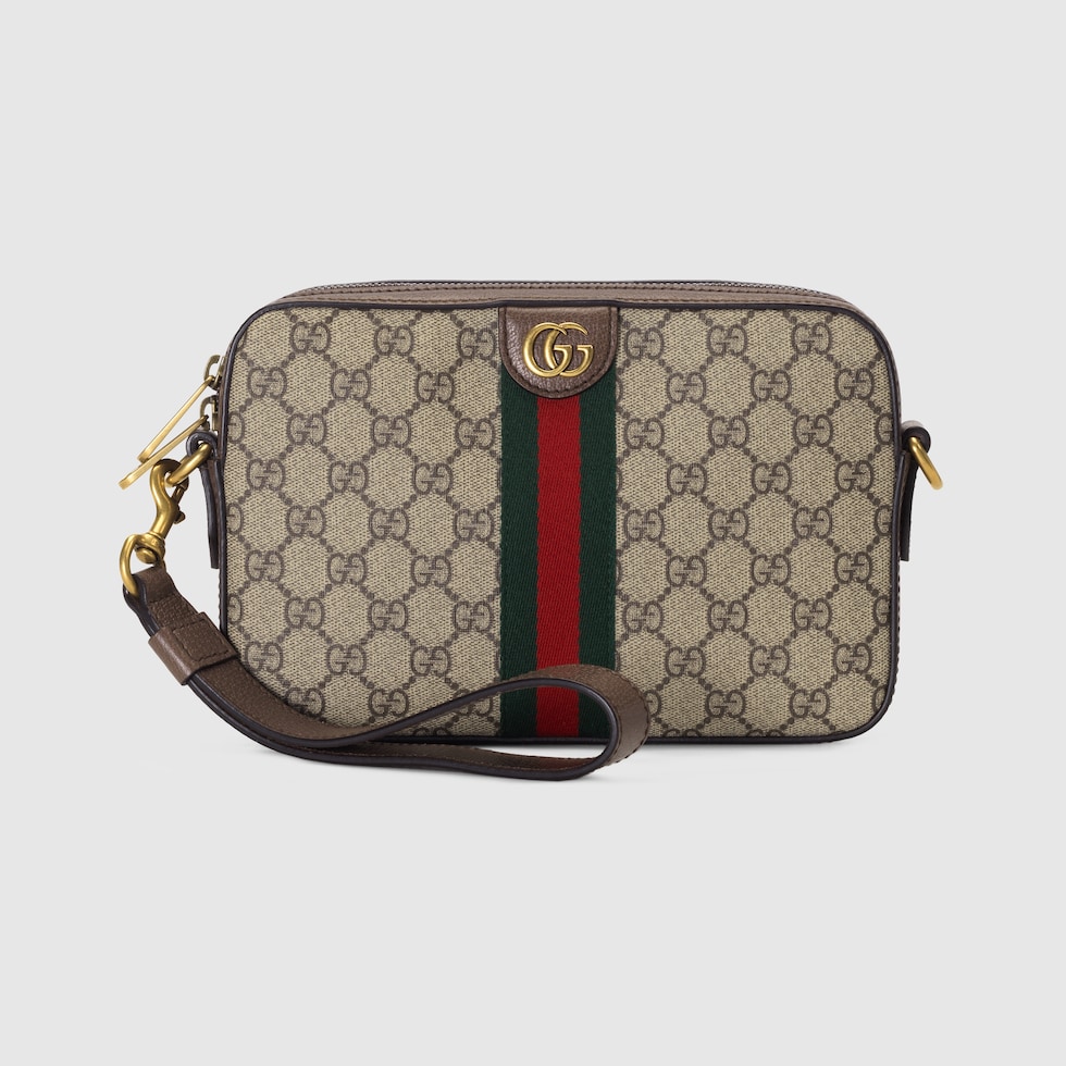 Kleine Ophidia Umhängetasche in beige- und ebenholzfarbener GG Supreme |  GUCCI® AT