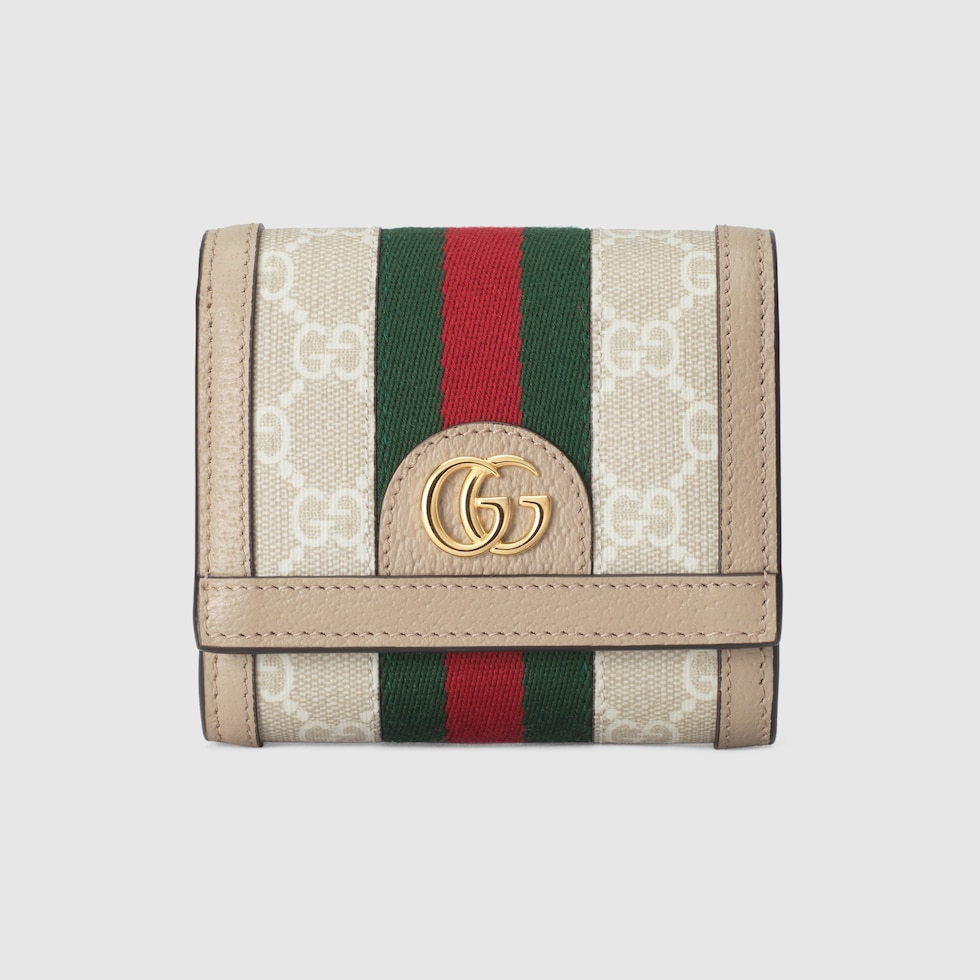 GUCCI グッチオフィディアカードケースウォレットベージュ＆ホワイトほぼ未使用 オフィディア〕 GG カードケース ウォレット (コイン＆紙幣入れ