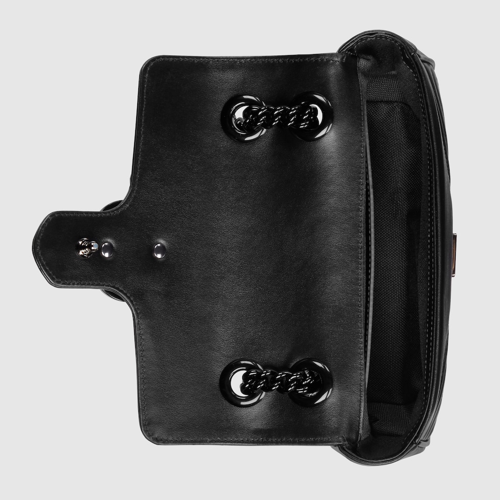 GG Marmont small shoulder bag in black leather | GUCCI® US