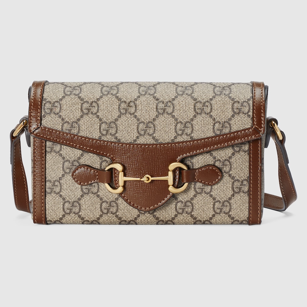 トートバッグ GUCCI 'Gucci Horsebit 1955 Mini' handbag (7813871AAQD 1000) GUCCI Horsebit 1955 black mini handbag | TheDoubleF