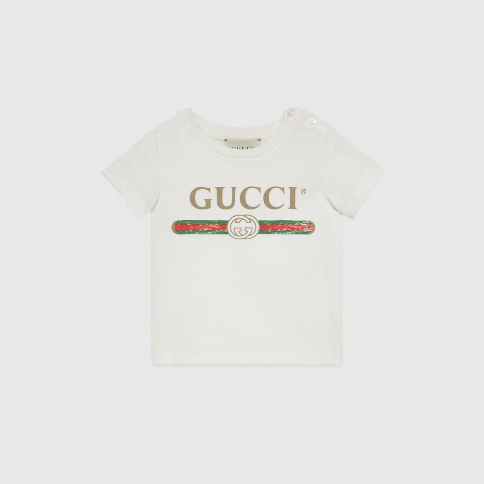 格安販売の cotton white in logo Gucci with T-shirt Baby | US GUCCI® トップス