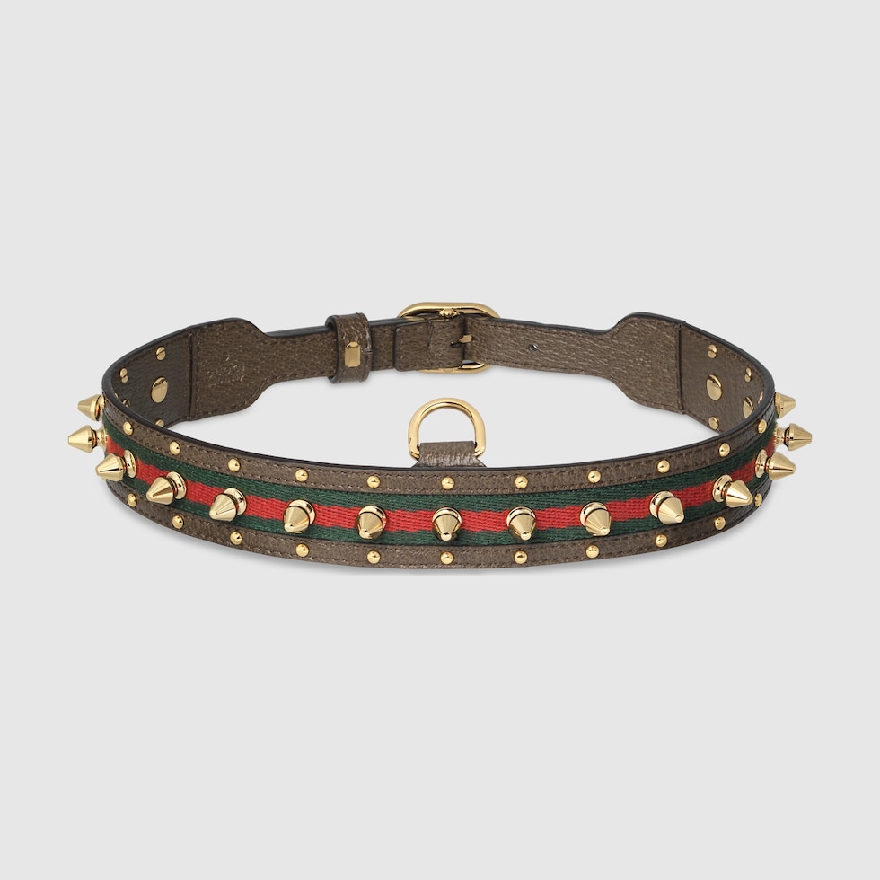 GUCCI  DOG チョーカー Medium/large pet choker in green and red fabric | GUCCI® US