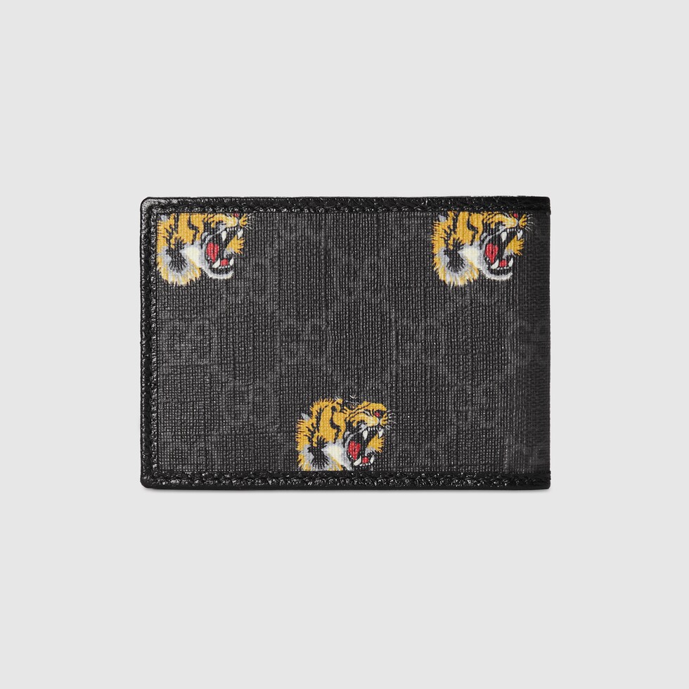 Portefeuille imprim tigre en toile Supreme noire GUCCI Canada