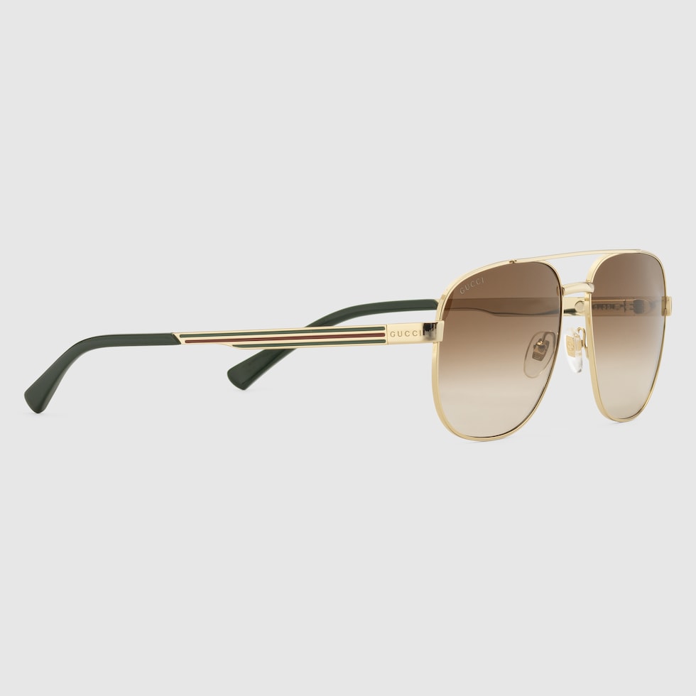 GUCCI グッチ　ツーブリッジサングラス　メタルフレーム　アビエーター GUCCI グッチ ツーブリッジサングラス メタルフレーム