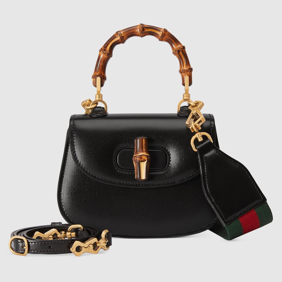Gucci Bamboo 1947 mini bag in black leather | GUCCI® NZ