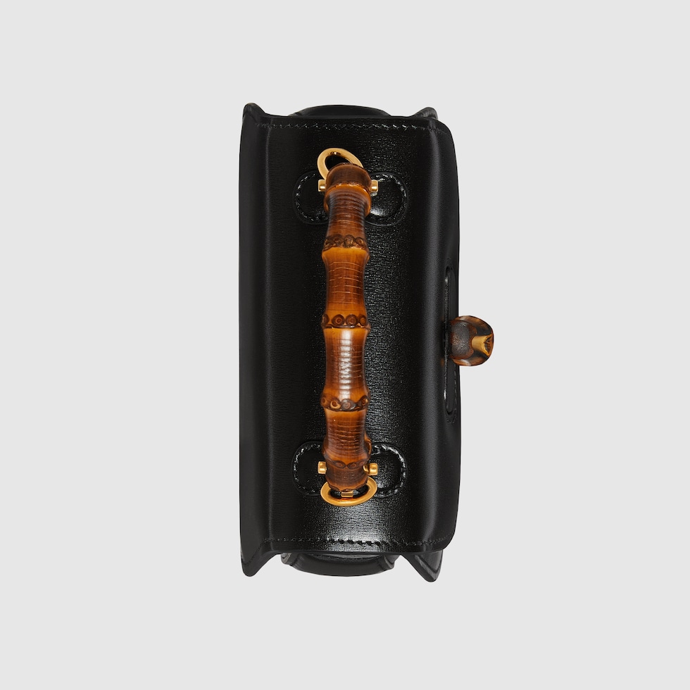 Gucci Bamboo 1947 mini bag in black leather | GUCCI® US