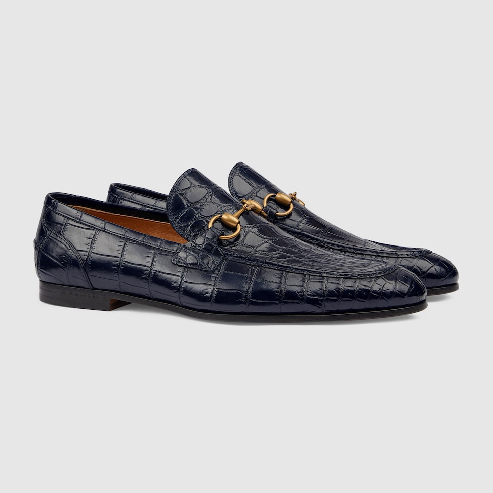 Men s Gucci Jordaan loafer in aquamarine crocodile GUCCI IE