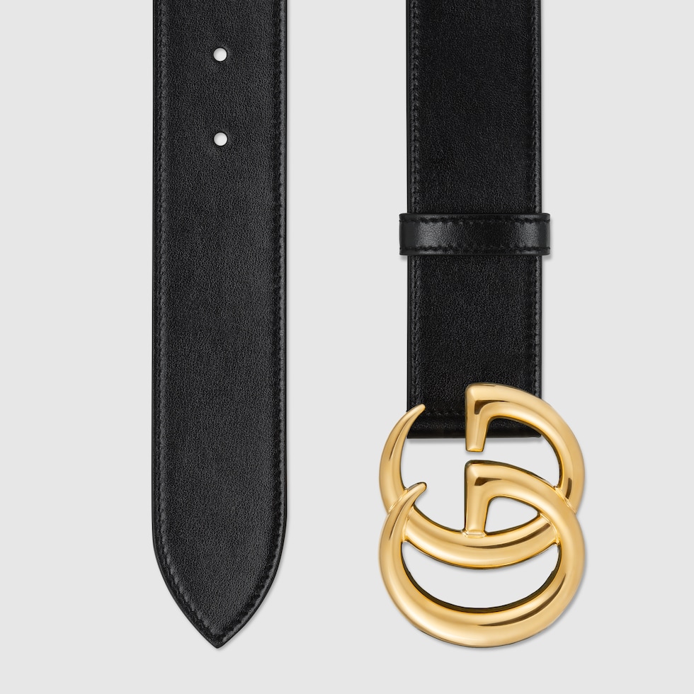 GG Leather Belt in Black - Gucci