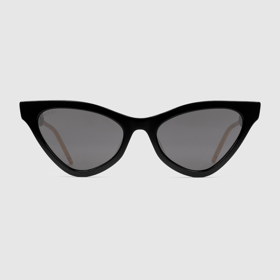 Cat eye acetate sunglasses in black acetate | GUCCI® US